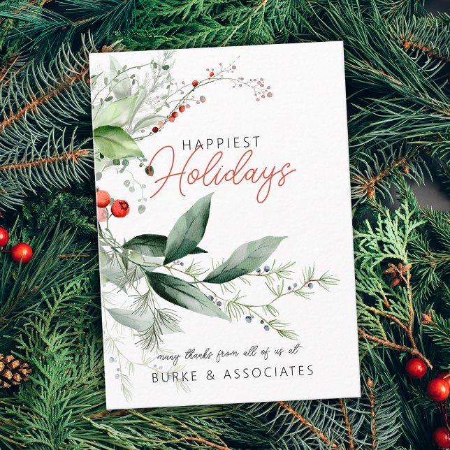 Tarjeta De Visita Holiday Business Greenery Personalized (Holiday Business Greenery Personalized Business Card)