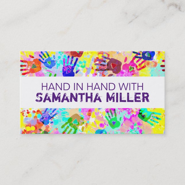 Tarjeta De Visita holiES - manos salpicaduras patrón de grifo de col (Anverso)