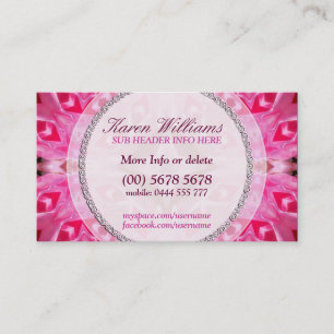 Tarjeta de visita holística edad rosada de la