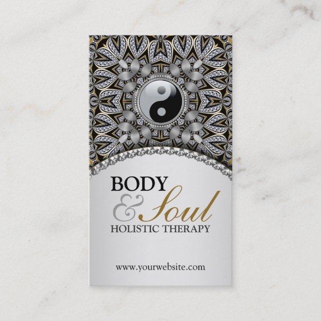 Tarjeta de visita holística tribal bohemia de nuev (Anverso)