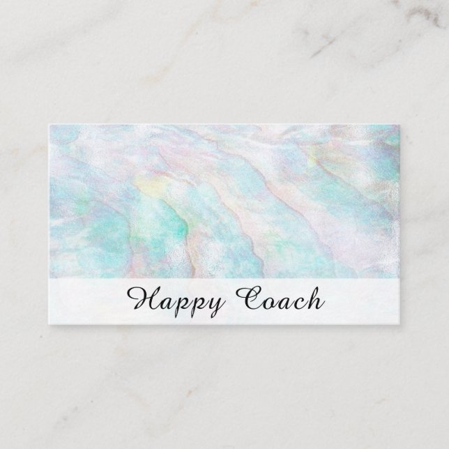 Tarjeta De Visita Holístico en colores pastel rosado azul del olmo (Anverso)
