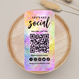 Tarjeta De Visita Holo Opal Stylish QR Code Conecta Con Nosotros Mod