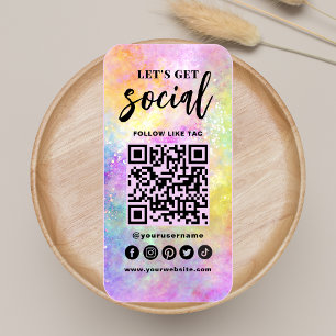 Tarjeta De Visita Holo Opal Stylish QR Code Conecta Con Nosotros Mod