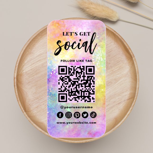 Tarjeta De Visita Holo Opal Stylish QR Code Conecta Con Nosotros Mod (Subido por el creador)