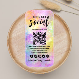 Tarjeta De Visita Holo Opal Stylish QR Code Connect Con Nosotros Tre