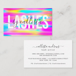 Tarjeta De Visita Holografía arcoiris Tipografía simple azotes