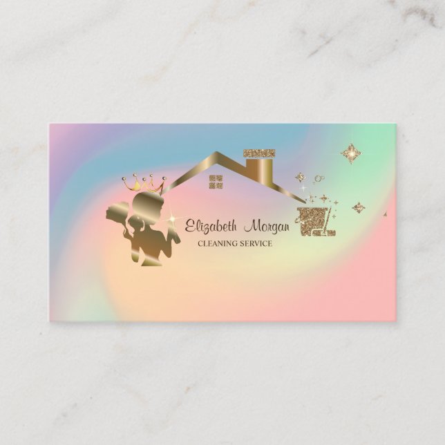 Tarjeta De Visita Holografía de la casa profesional de limpieza de l (Anverso)