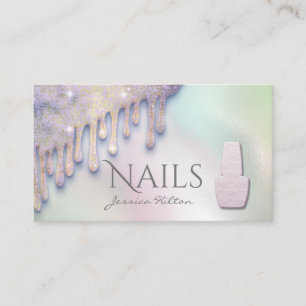 Tarjeta De Visita Holografía de moda de lujo Salón Nail
