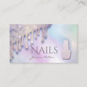 Tarjeta De Visita Holografía de moda de lujo Salón Nail