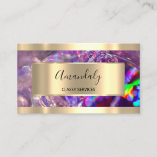 Tarjeta De Visita Holografía Gold Professional maquillaje Arcoiris