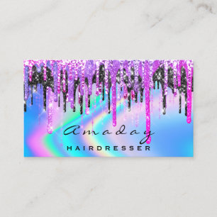 Tarjeta De Visita Holografía maquillaje Salón de belleza Perforaci