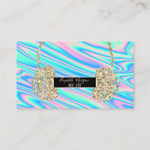 Tarjeta De Visita Holografía moderna, DJ de auriculares con Purpurin