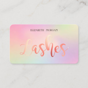 Tarjeta De Visita Holografía moderna y elegante, azotes, maquillaje 