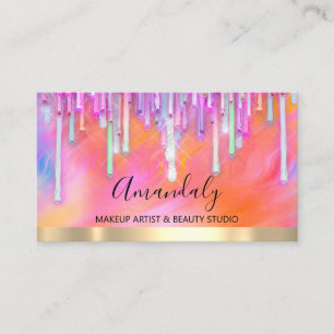 Tarjeta De Visita Holografía pintada de Purpurina de maquillaje Per