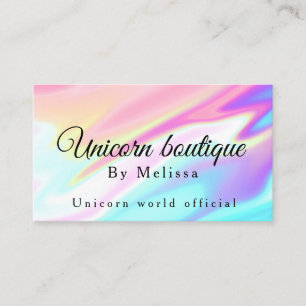 Tarjeta De Visita Holografía Unicornio