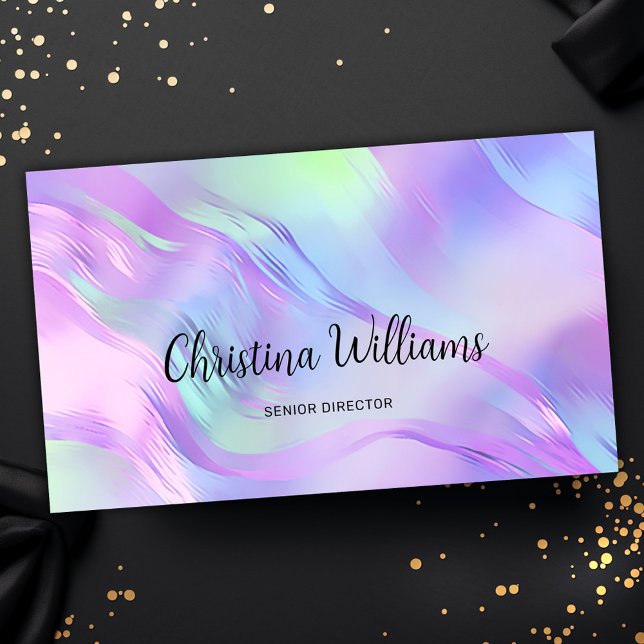 Tarjeta De Visita Holográfico de guiones modernos (Modern Script Holographic Business Card)