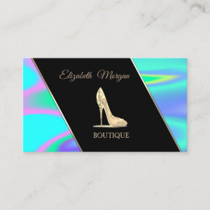 Tarjeta De Visita Holográfico elegante de tacón alto moderno