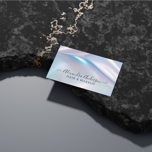Tarjeta De Visita Holográfico elegante moderno iridiscente elegante (Modern Stylish Holographic Elegant Iridescent Business Card)