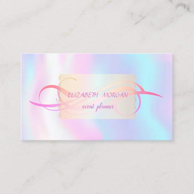 Tarjeta De Visita Holográfico elegante y moderno (Anverso)