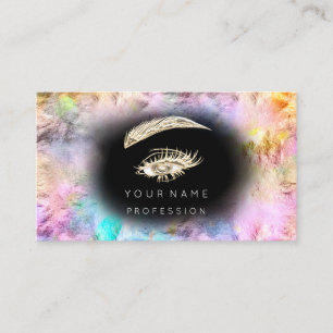 Tarjeta De Visita Holográfico Eyelash Correa de maquillaje logotipo 