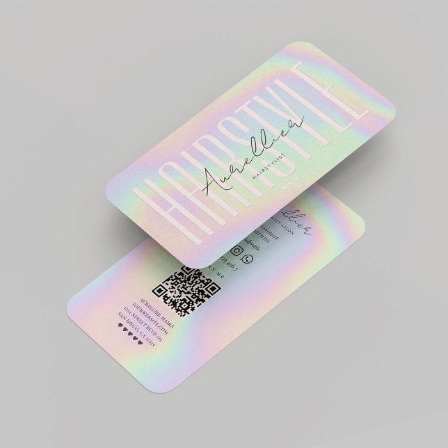 Tarjeta De Visita Holográfico Hair Stylist Hair Moderno (Modern Hairstylist Hair Stylist Holographic Business Card
)