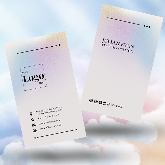 Tarjeta De Visita Holográfico moderno enlazadoEn Minimalista (Subido por el creador)