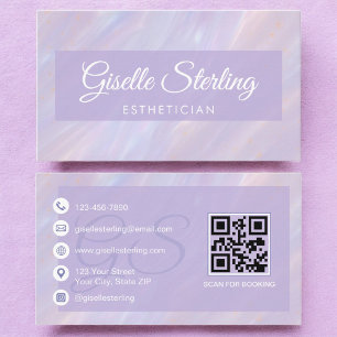 Tarjeta De Visita Holográfico opal estético de Pastel irlandés