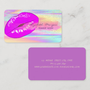Tarjeta De Visita Holográfico Profesional, Pincelada, Confeti, Labio