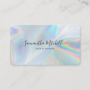 Tarjeta De Visita Holográfico QR Código Script Cabello y Salón de ma