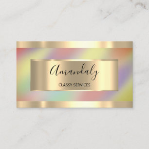 Tarjeta De Visita Hológrafo con marco Ombre Unicornio moderno