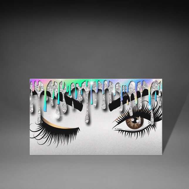 Tarjeta De Visita Hologram Drin Gold Makup, artista Wink Eye Lash (Subido por el creador)