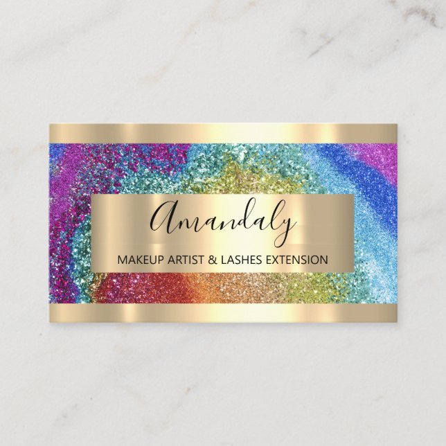 Tarjeta De Visita Holograma arcoiris del planificador de eventos de  (Anverso)