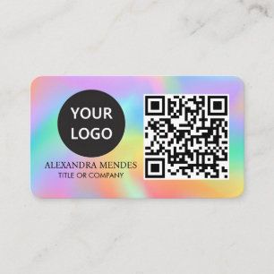 Tarjeta De Visita Holograma de arcoiris de lujo elegante