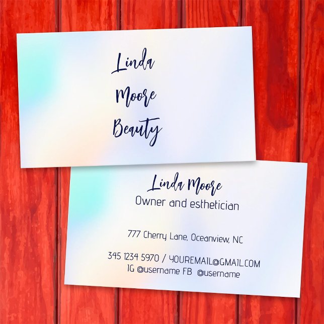 Tarjeta De Visita Holograma de belleza estético (Esthetician Beauty Hologram Card)