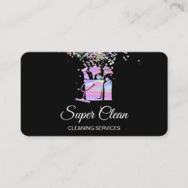 Tarjeta De Visita Holograma de doncella para limpieza de casas profe