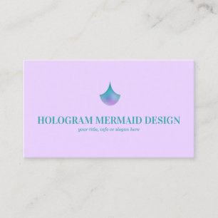 Tarjeta De Visita Holograma de Sirena Verde Teal Purpura