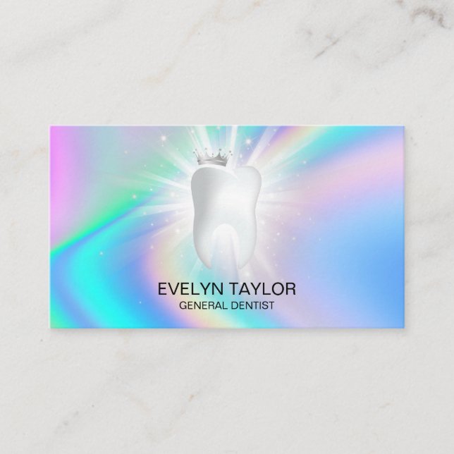 Tarjeta De Visita Holograma Dentista Dental Clinical Whitening (Anverso)
