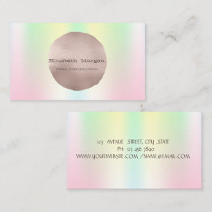 Tarjeta De Visita Holograma elegante Rosa de oro minimalista