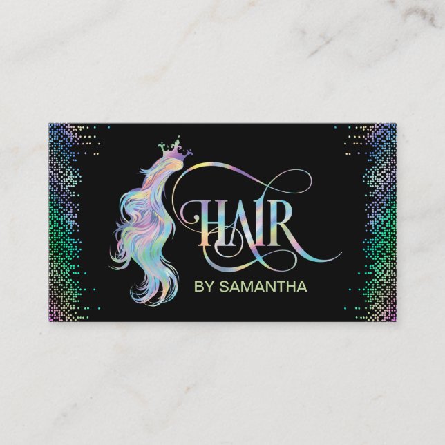 Tarjeta De Visita Holograma Holograma Holograma estilista moderno (Anverso)