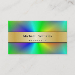 TARJETA DE VISITA HOLOGRAMA PAPEL PERLA COLORIDO PROFESIONAL DORADO