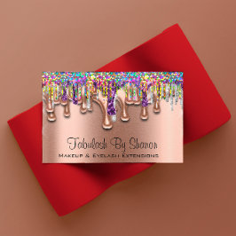 Tarjeta De Visita Holograma púrpura del artista de maquillaje