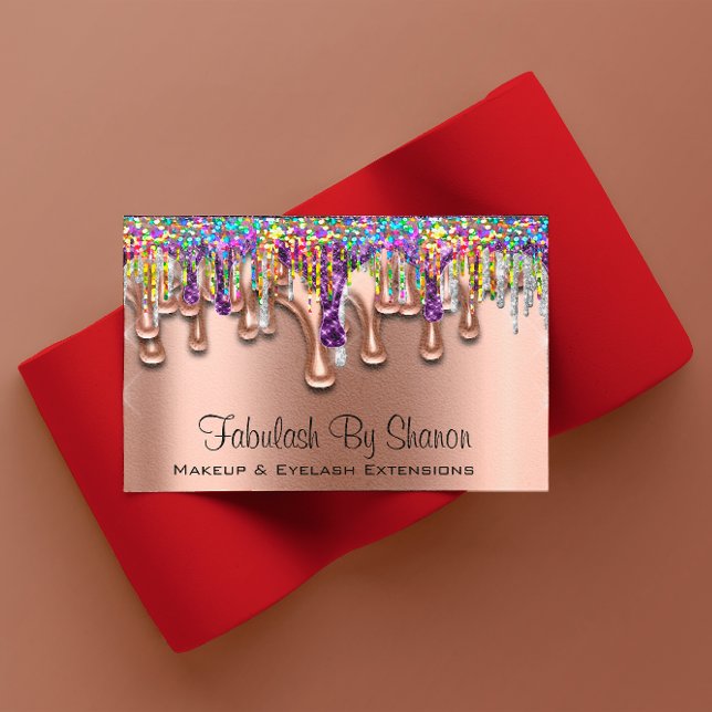 Tarjeta De Visita Holograma púrpura del artista de maquillaje (Makeup Artist Brow Purple Holograph Business Card)
