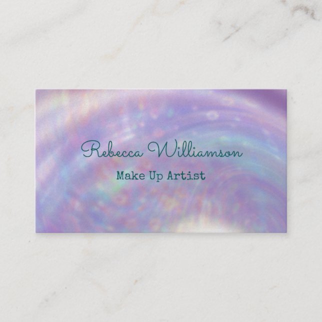 Tarjeta De Visita Holograma Riñón Púrpura Pastel Swirl (Anverso)
