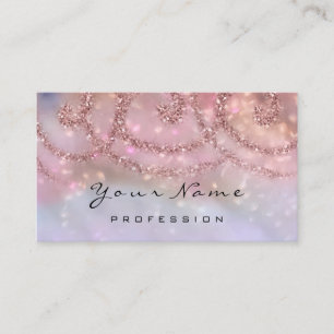 Tarjeta De Visita Holograma rosa de maquillaje Rosa Purpurina de Eye