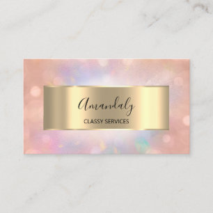 Tarjeta De Visita Holograma Rosa de uñas de artistas de maquillaje