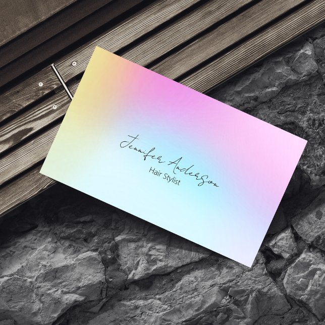 Tarjeta De Visita Holograma único lindo Pastel estilo de pelo arcoir (Subido por el creador)