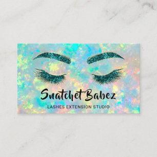 Tarjeta De Visita  Holograma Verde azulado de Maquillaje de Microbla