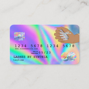 Tarjeta De Visita Holograph Credit Card Nail Tech