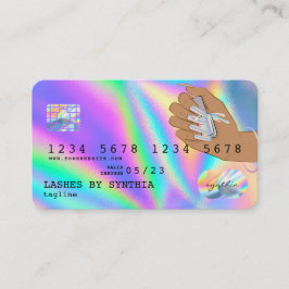 Tarjeta De Visita Holograph Credit Card Nail Tech add logo