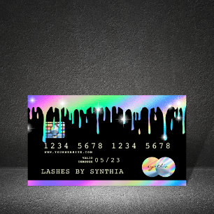 Tarjeta De Visita Holograph  Drips Modern Credit Card